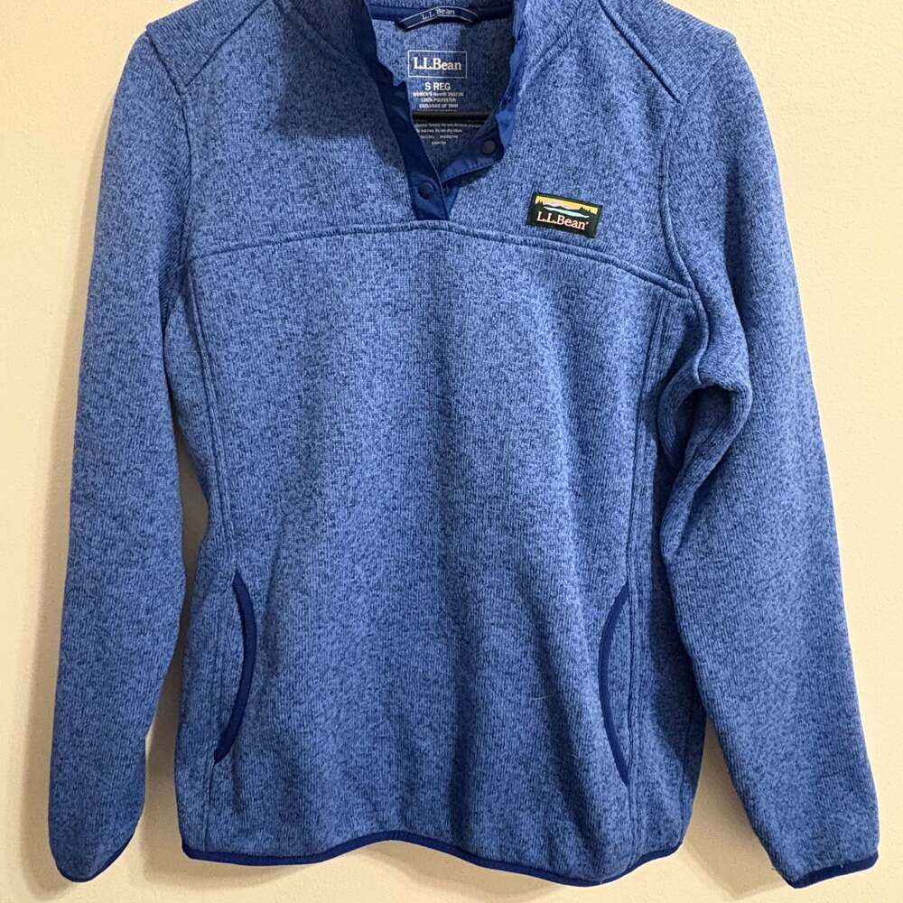 Women's L.L.Bean Sweater Fleece Pullover in Ocean Blue Small NWOT